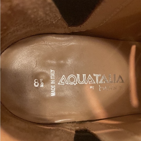 Aquatalia Marvin K Freida Black Leather Laser Cut Ankle Boots 8.5 - Picture 10 of 12